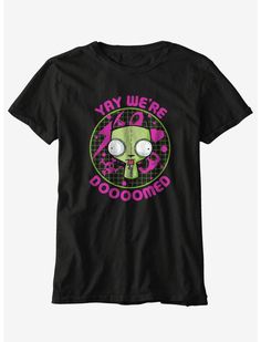 Invader Zim We're Doomed Boyfriend Fit Girls T-Shirt Scene Tshirt, Robot Alien, Alien Clothes, The Doom, Silly Shirt