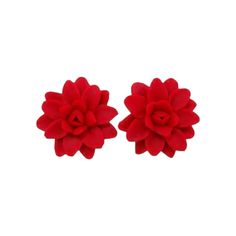 Handcrafted Red Dahlia Stud Earrings available in 3 sizes.  Choose from several red shades. Each petal is individually formed. Available for pierced and non-pierced ears. Choose titanium (hypoallergenic), 925 sterling silver or 14k gold filled posts or choose metal clip ons. -Original hand sculpted polymer clay flowers -Durable, water-resistant -No molds, no paint -No glue, studs embedded within flower -Studs/Earnuts in titanium (hypoallergenic), 925 sterling silver and 14 gold filled -Clip ons (non-pierced ears) available -Size : Choose 1cm, 1.5cm or 2cm View matching collection and more colors at:  https://www.etsy.com/shop/strandedtreasures/search?search_query=dahlia This item is made-to-order. Listing photos are for example. COLOR SAMPLE CARDS Require a color match? Colors may appear s Red Jewelry With 3d Flower Details, Red Flower Charm Earrings, Red Flower Earrings As Gift, Red Flower Earrings For Gift, Red Flower-shaped Earrings For Party, Red Flower Shape Earrings For Party, Red Flower-shaped Party Earrings, Red Floral Earrings For Party, Red Flower Shaped Party Earrings