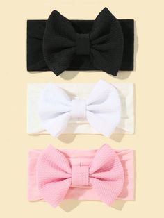 3pcs Baby 3D Grid Pattern Bow Decorated Nylon Headband Love Valentine Multicolor    Fabric  Hair Bands   Baby Supplies, size features are:Bust: ,Length: ,Sleeve Length: Bow Season, Baby Hair Accessories, Bow Decor, Baby Bow, Bow Accessories, Baby Supplies, Lingerie Accessories, Elastic Hair Bands, Nylon Headbands