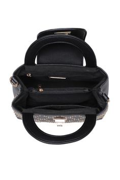 Lucianna Purse Studded top handle crossbody. Color: Black Vegan leather Detachable crossbody strap Party Crossbody Bag With Adjustable Handle, Evening Crossbody Shoulder Bag With Top Handle, Evening Crossbody Shoulder Bag With Top Carry Handle, Evening Satchel With Adjustable Strap And Top Handle, Evening Satchel With Adjustable Strap And Double Handle, Evening Satchel With Adjustable Strap, Black Handheld Shoulder Bag With Gold-tone Hardware, Black Faux Leather Crossbody Satchel, Black Handheld Shoulder Bag With Metal Hardware