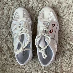 Never Worn Tag On! Low-top Synthetic Dance Shoes With Rubber Sole, Casual Low-top Synthetic Dance Shoes, Casual Synthetic Dance Shoes With Round Toe, Casual Synthetic Dance Shoes With Rubber Sole, Cheer Shoes, Shoes Color, Evolution, Athletic Shoes, Color White