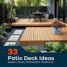 patio deck ideas for modern, minimalist and traditional