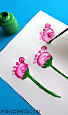 a screen shot of someone's handprinted flowers