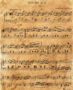 an old sheet with music notes on it