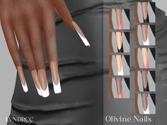 the manies are all different colors and shapes, but one nail has been changed to white