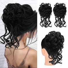 38 Modern Medium Hair Updos You’ll Love - 160grams Tendrils Hair, Curly Hair Wrap, Hair Wrap Ponytail, Bun Extensions, Wrap Ponytail, Tousled Updo