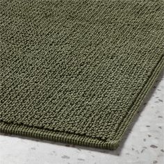 En Pointe Organic Cotton Green Bath Runner Rug 24"x60" + Reviews | CB2 Green Bathroom Rug, Powder Room Accessories, Olive Green Bathrooms, Green Bathroom Rugs, Large Bath Rugs, Bath Matts, Bath Mat Runner, Dark Green Bathrooms, Green Bath Mat