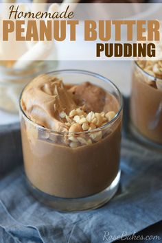 two glasses filled with chocolate pudding and nuts