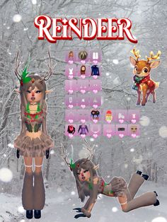 #reindeer #christmas #rudolphtherednosedreindeer #rudolph #dti #roblox #dresstoimpress Dti Christmas Outfit Hacks, Reindeer Dress To Impress, Dti Reindeer Fit, Christmas Dti Outfits, Christmas Dress To Impress, Christmas Reindeer Outfit, Sloth Room, Fun Games For Teenagers