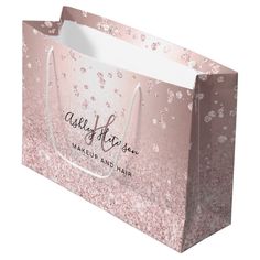 a pink shopping bag with the words save of the show on it's front