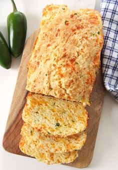 some type of bread on a cutting board