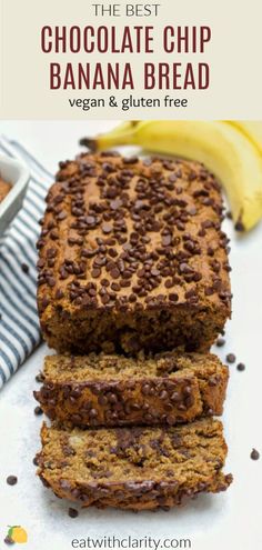 the best chocolate chip banana bread is made with vegan and gluten free