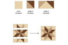 the steps to making a paper block with different shapes and sizes, including one for each block