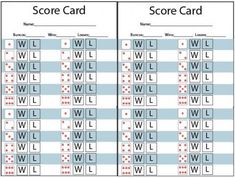 the score card is shown in two different colors and font options for each player's score