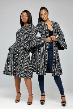 Ponmile African Print Jacket Dress – Ray Darten Black Printed Cotton Outerwear, African Print Jacket, African Print Clothing, Vintage Black Glamour, Empower Yourself, Tag Team, Fabric Black, Dress Tunic, African Attire