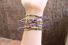 "Join my mailing list for discounts, sales and announcements! Go to: http://eepurl.com/gWZfVH and get an instant 15% discount coupon code. Braided bracelet made of brazilian waxed thread using macrame technique. Wax thread makes this summer bracelet very durable. You can even shower or swim with it on and colors barely wash out. Since it is adjustable with a sliding knot, it is easily taken on and off. Available in four sizes (adjustable through a slipknot): - S - 13 cm (5.1''). The bracelet ope Trendy Braided Bracelets With Waxed Cord, Summer Festival Waxed Cord Friendship Bracelets, Summer Festival Friendship Bracelet With Waxed Cord, Trendy Braided Bracelets With Sliding Knot For Festivals, Trendy Braided Bracelet With Sliding Knot For Festivals, Trendy Waxed Cord Friendship Bracelets For Beach, Trendy Adjustable Cord Friendship Bracelets For Festivals, Trendy Beach Friendship Bracelets With Waxed Cord, Summer Friendship Bracelets From Waxed Cord