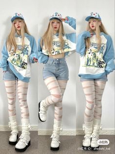 I’m Cold Outfit, Pastel Baddie Outfits, Mixie And Munchie, Blue Bliss Outfit, Y2k Kawaii Outfits, South Korean Outfits, Arcade Outfit Ideas, Arcade Outfit, Y2k Kawaii