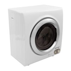 a washing machine with the front door open