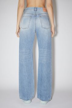 2021 jeans are cut to a loose fit with mid-waist, wide leg and long length. Made from rigid denim in light blue wash. Men's Shoes Accessories, Loose Fit Jeans, Jeans Bag, Cotton Style, Long Length, Fit Jeans, Jeans Fit, Bell Bottom Jeans, Knitwear