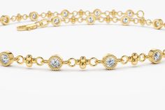 "14k Gold Diamond Bracelet / Art Deco Bezel Setting Diamond with Milgrain / Push Present / Birthday Gift for Her by Ferko's Fine Jewelry Features ✔Made to Order ✔Gold Kt: 14K (also available in 18K) ✔Available Gold Color: Rose Gold, Yellow Gold, White Gold ✔Round Diamond: 14 pcs 2.0MM ✔Total CTW: 0.45 ✔ Diamond Color-Clarity: G Color SI Clarity ✔Ready to Ship in 7-10 Business Days If you have any additional questions about this ring, just hit the \"Ask a Question\" button (just to the right of t Heirloom Bracelet With Single Cut Diamonds For Anniversary, Heirloom Bracelets With Single Cut Diamonds For Anniversary, Yellow Gold Tennis Bracelet - Fine Jewelry Gift, Yellow Gold Tennis Bracelet Fine Jewelry Gift, Yellow Gold Tennis Bracelet As A Gift, Yellow Gold Tennis Bracelet Gift, Gift Tennis Bracelet With Bezel Setting And Round Cut, Heirloom Diamond Bracelet With Round Shape, Gift Tennis Bracelet With Bezel Setting