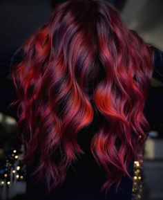 Burgundy Hair with Red Copper Highlights Burgundy And Red Hair, Dark Red Purple Hair, Red Velvet Hair Color, Dark Red Hair Dye, Crimson Red Hair, Deep Red Hair Color, Red Hair Colors, Blood Red Hair