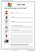 a printable worksheet for children to learn how to use the free time