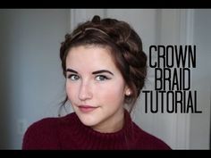 Crown Braid Tutorial, Braid Crown Tutorial, Braided Crown Hairstyles, Hairstyle Youtube, Long Box Braids, Braid Hairstyle, Braided Cornrow Hairstyles, Short Braids