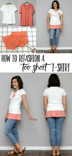 a woman standing in front of a wall with the words how to transition a t - shirt