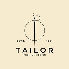 the logo for tailor, which is designed in black and white on a beige background