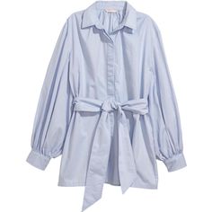 H&M Trend Cotton Blouse Shirt In Blue Size: Eur 36 / Us 6 Wide-Cut Blouse In Woven Cotton Fabric With Removable Tie Belt At Waist. Collar, Concealed Button Placket, And Dropped Shoulders. Wide Balloon Sleeves With Buttons At Cuffs. Cotton 100%. Fuzzy Sweater Dress, H&m Blouse, Blouse Casual Fashion, Balloon Sleeve Blouse, Classy Casual, Puff Sleeve Blouse, Cotton Blouse, Blouse Shirt, Fashion Outlet