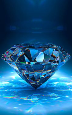 a shiny diamond on a blue background