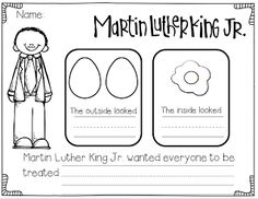 martin luther king jr worksheet with the words martin luther king jr on it