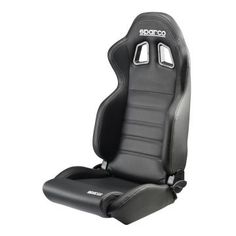 a black and white car seat on a white background