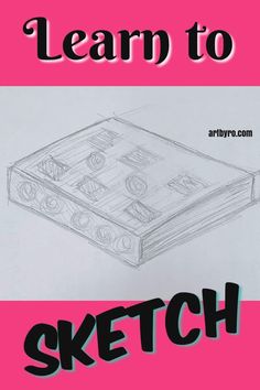 a drawing of a cassette player with the words learn to sketch