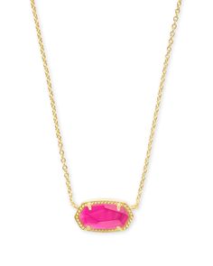 Lobster clasp 15''-17'' 14k Yellow Gold Over Brass Elisa Gold Pendant Necklace, Preppy Necklaces, Elisa Pendant Necklace, Kendra Scott Necklace Elisa, Kendra Scott Elisa, Preppy Jewelry