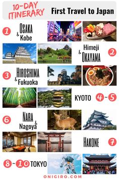 the top ten things to do in japan for first time travelers infographical poster