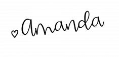 the word ananda written in cursive writing on a white background with hearts