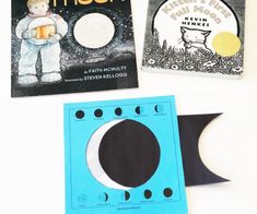 three books about moon and other things to make them look like they are made out of paper