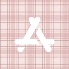 a pink and white plaid pattern with the letter a