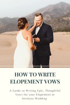 Couple reading their elopement vows to each other on their wedding day Elopement Wedding Vows, Intimate Wedding Vows, Mountain Intimate Wedding, Elopement Set Up Ideas, Elopement Vows, Elopement To Do List, Small Elopement Wedding, Nature Elopement, Best Wedding Vows