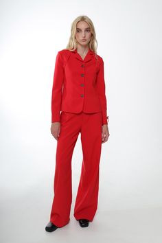 Red Winter Suits For Workwear, Red Tailored Blazer For Career, Tailored Red Blazer For Career, Tailored Red Career Blazer, Classic Red Suits For Spring, Classic Red Suits For Workwear, Classic Red Office Blazer, Nyc Fits, Hair Socks