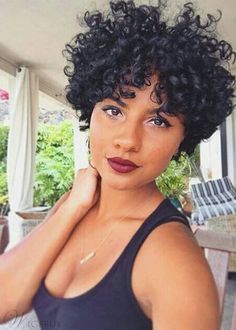 Short Curly Hairstyles For Women, Natural African American Hairstyles, Makeup Tip, Short Curly Haircuts, Penteado Cabelo Curto, Curly Bob Hairstyles, Black Hairstyles, Short Natural Hair Styles