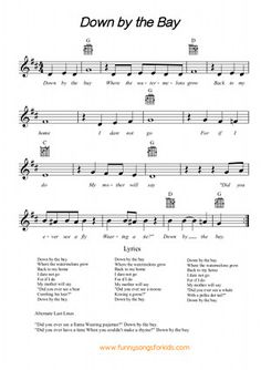 down by the bay sheet music