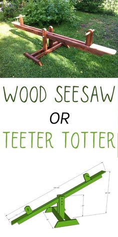 the wood seesaw or teeter totter is an easy diy project for kids