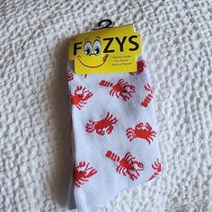 Funny Crab And Lobster Socks! These Socks Are Super Comfy And Fun To Wear To Work. These Also Come In Black Made From 78% Polyester, 20% Nylon, And 2% Spandex Lobster Socks, Funny Lobster, Funny Crab, Fishnet Ankle Socks, Valentines Socks, Thigh Garter, Women Socks Fashion, 40 Fashion Women, Crab And Lobster