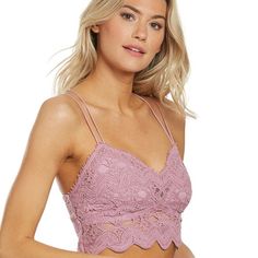 Brand New From Macy’s Never Worn In Size Small Fp One Ilektra Bralette Sold Out Online In Color Soft Violet Feel Free To Negotiate Reasonably Cheap Purple Feminine Bra, Summer Purple Bra, Purple Spaghetti Straps Top With Built-in Bra, Spring Purple Lace Bra, Purple Bralette, Free People Bralette, Free People Intimates, Women's Intimates, Bralette