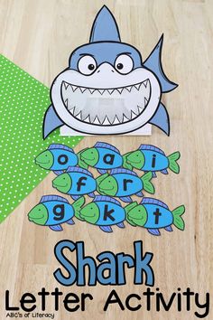 shark letter activity for kids to practice letters and numbers