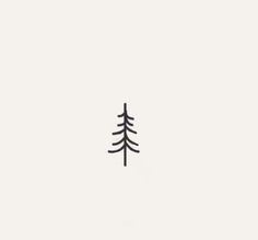 a black and white drawing of a pine tree