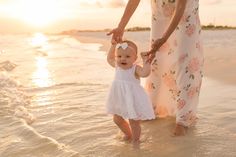 Family Sunrise Beach Pictures, Sunrise Family Beach Photos, Sunset Beach Photos Family, Family Beach Photos With Baby, Infant Beach Pictures, One Year Old Beach Photoshoot