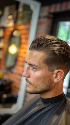 25 Haircuts for Men Over 40 to Elevate Your Style Long Hair Men Short Sides, Men Pushed Back Hair, Men’s Slick Back Haircut, Swept Back Hair Men, Classic Slick Back Hair Men, Modern Slick Back Hair Men, Men’s Slick Back Fade, Slicked Back Hair Men, Slick Back Hair Men